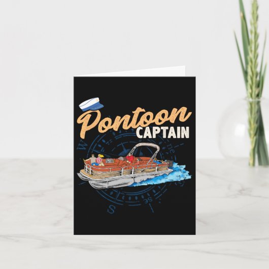 Pontoon Captain Tee Shirt Funny Pontoon Boot Karte (Vorderseite)