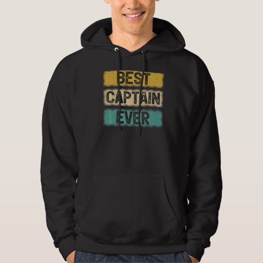 Pontoon Captain Vinatge Retro Bester Kapitän je Hoodie (Vorderseite)