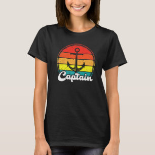 Pontoon Captain Vintag Retro Anchor Bootsbesitzer T-Shirt