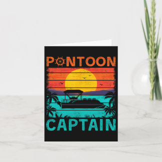 Pontoon Captain Vintag Style Pontoon Boat Boat Karte
