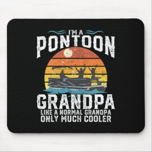 Pontoon Grandpa Kapitän Retro Funny BootVater Mousepad