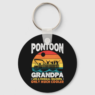 Pontoon Grandpa Kapitän Retro Funny BootVater Schlüsselanhänger