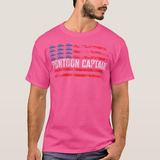 Pontoon-Kapitän am 4. Juli Pontoonboot T-Shirt (Vorderseite)