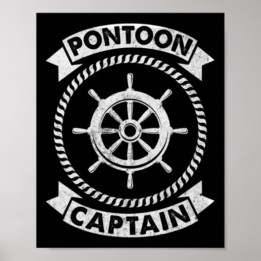Pontoon Kapitän Boot Bootfahren Geschenke Männer F Poster (Vorne)