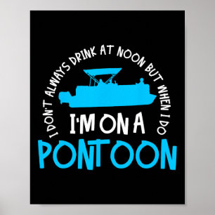 Pontoon Kapitän Bootfahren See Geschenk Poster