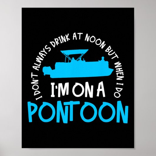 Pontoon Kapitän Bootfahren See Geschenk Poster (Vorne)