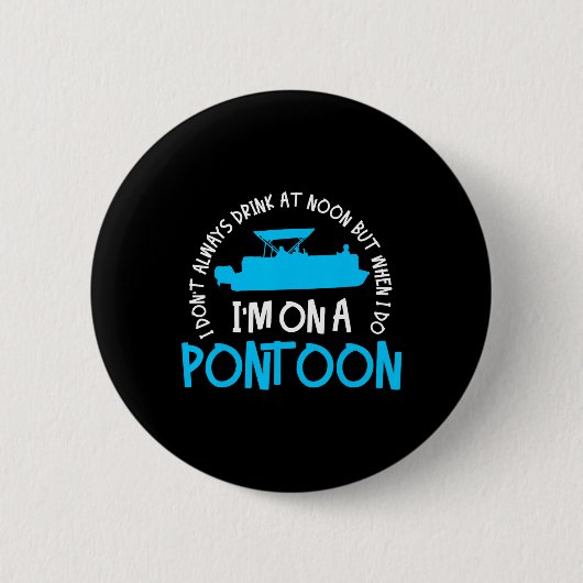Pontoon Kapitän Bootsfahren See Geschenk Button (Vorderseite)