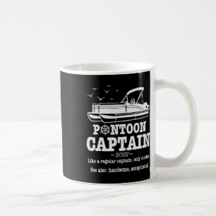 Pontoon-Kapitän Definition Bootsleben Lustig Bootf Kaffeetasse