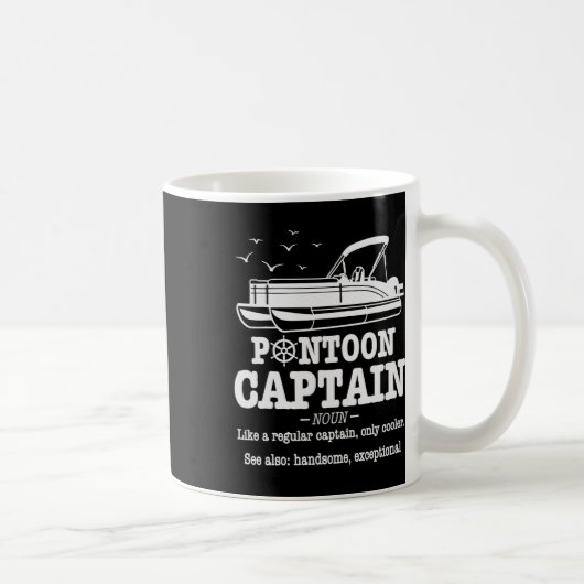 Pontoon-Kapitän Definition Bootsleben Lustig Bootf Kaffeetasse (Rechts)