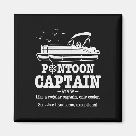 Pontoon-Kapitän Definition Bootsleben Lustig Bootf Magnet (Vorne)