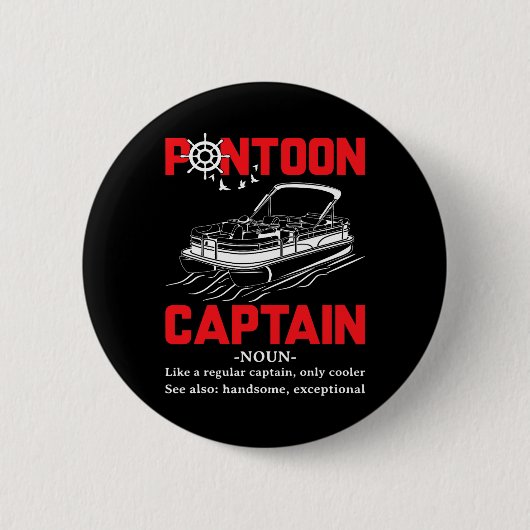 Pontoon Kapitän Definition Lustig Pontoon Boot Boo Button (Vorderseite)