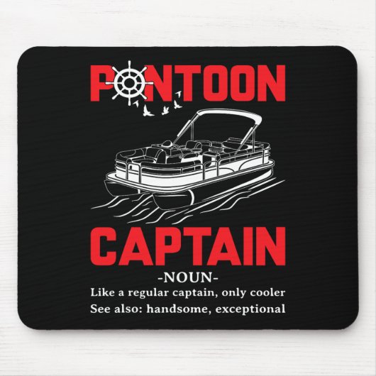 Pontoon Kapitän Definition Lustig Pontoon Boot Boo Mousepad (Vorne)