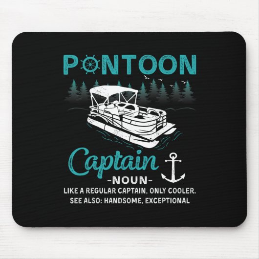 Pontoon Kapitän Definition Lustig Pontoon Boot Boo Mousepad (Vorne)