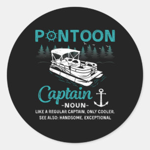 Pontoon Kapitän Definition Lustig Pontoon Boot Boo Runder Aufkleber