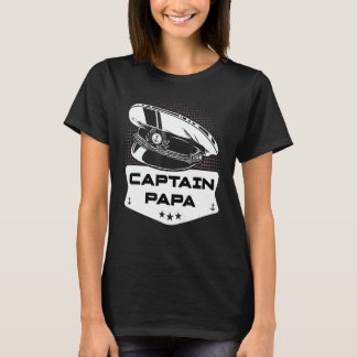 Pontoon Kapitän des Fischereifahrzeugs Papa Sailor T-Shirt