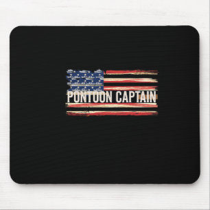 Pontoon-Kapitän Patriotischer Bootsspaß Wasserspor Mousepad