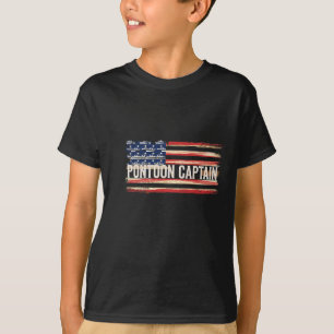 Pontoon-Kapitän Patriotischer Bootsspaß Wasserspor T-Shirt
