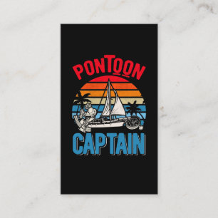 Pontoon Kapitän Vintage Pontoon Bootfahren Visitenkarte