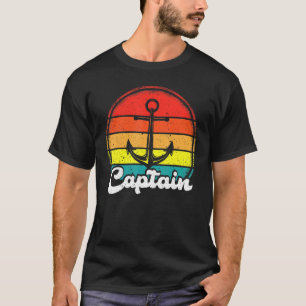 Pontoon Kapitän Vintage Retro Anker Bootbesitzer T-Shirt
