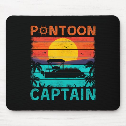 Pontoon Kapitän Vintage Style Pontoonboot Bootfahr Mousepad (Vorne)