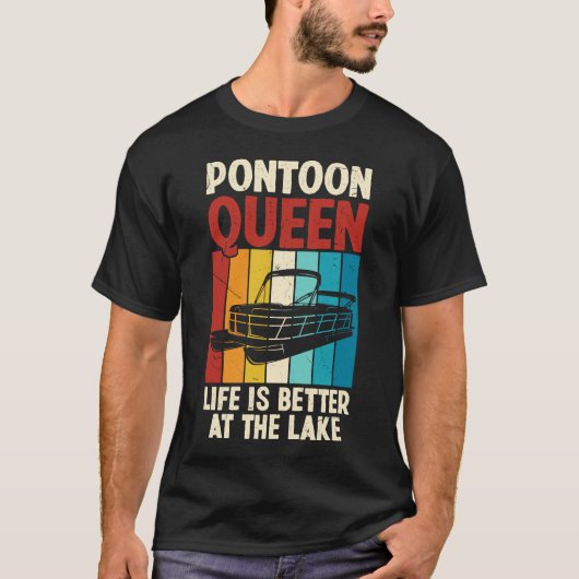 Pontoon-Königin Bootsshirt T-Shirt (Vorderseite)