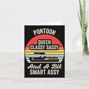 Pontoon-Königin lustige Bootsfahrt Retro-Sonnenunt Karte