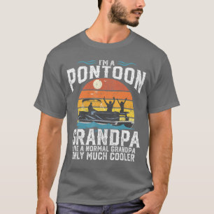 Pontoon Opa Kapitän Retro Lustig Booten Vater T-Shirt