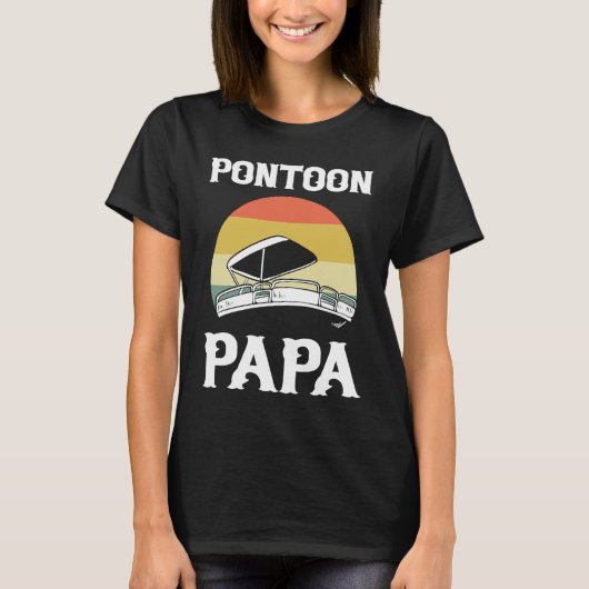 Pontoon Papa Pontoon Boating Boat Captain T-Shirt (Vorderseite)