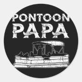 Pontoon Papa Pontoon Runder Aufkleber (Vorderseite)