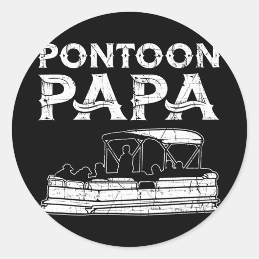 Pontoon Papa Pontoon Runder Aufkleber (Vorderseite)