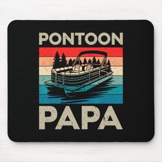 Pontoon Papa Recto Boat Captain Pontoon Eigentümer Mousepad (Vorne)