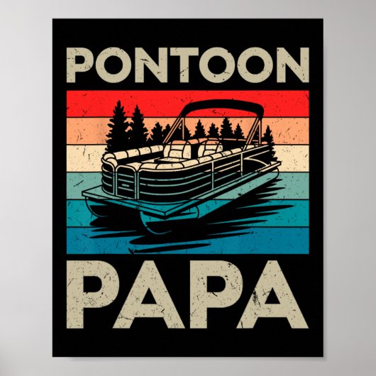 Pontoon Papa Recto Boat Captain Pontoon Eigentümer Poster (Vorne)