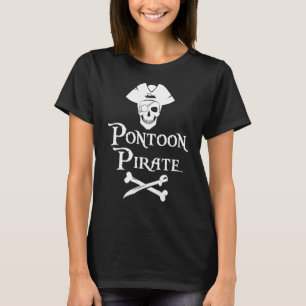 Pontoon Pirate Party Motorboat Kapitän Humo T-Shirt