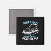 Pontoon Pontooning Bootkids Magnet (Vorderseite/Rückseite)