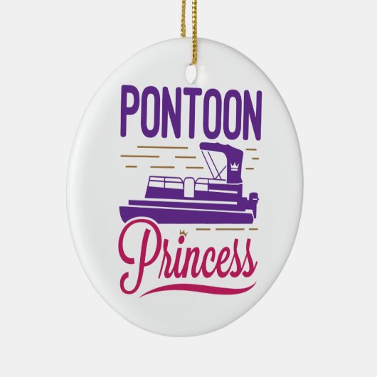 Pontoon Princess Pontooning Motor Bootfahren Keramik Ornament (Rechts)