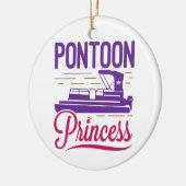 Pontoon Princess Pontooning Motor Bootfahren Keramik Ornament (Links)