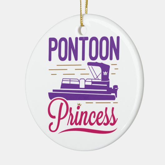 Pontoon Princess Pontooning Motor Bootfahren Keramik Ornament (Links)