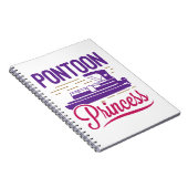 Pontoon Princess Pontooning Motor Bootfahren Notizblock (Rechte Seite)