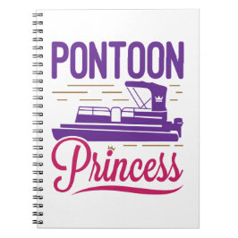 Pontoon Princess Pontooning Motor Bootfahren Notizblock