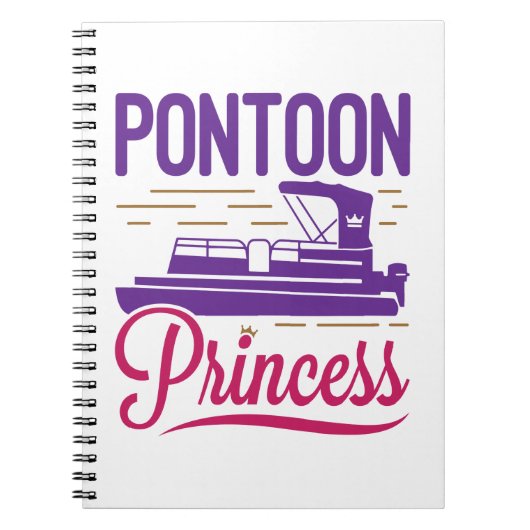 Pontoon Princess Pontooning Motor Bootfahren Notizblock (Vorderseite)