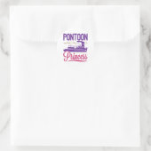 Pontoon Princess Pontooning Motor Bootfahren Runder Aufkleber (Tasche)
