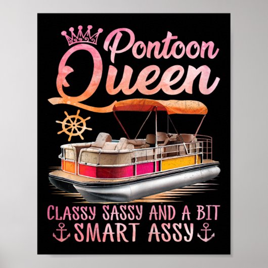 Pontoon Queen Pontoon Boat Party Pontoon Poster (Vorne)
