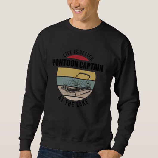 Pontoon-See Fischerboot Pontoon Kapitän Sweatshirt (Vorderseite)