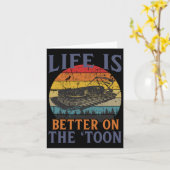 Pontoon Vintag White Pontoon Captain Boating Funn Karte (Gelbe Blume)