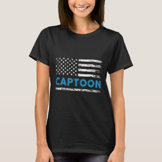 Pontoonboot Captoon Pontoon Kapitän Bootfahren T-Shirt (Vorderseite)