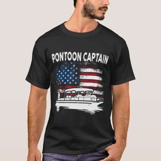 Pontoonboot Kapitän 4. Juli Pontoonboot T-Shirt (Vorderseite)