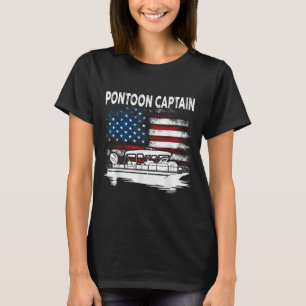 Pontoonboot-Kapitän 4. Juli Pontoonboot  T-Shirt