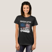 Pontoonboot-Kapitän 4. Juli Pontoonboot T-Shirt (Vorne ganz)