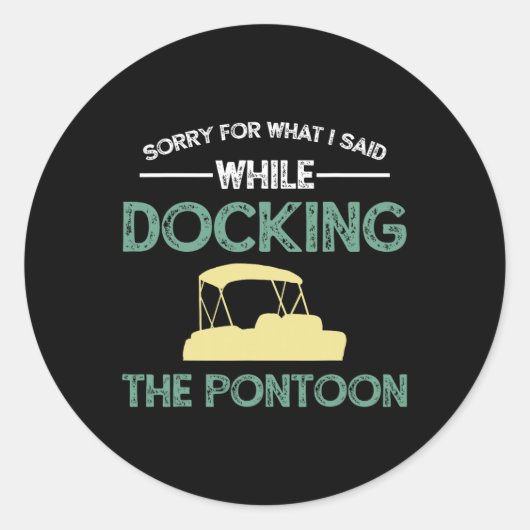Pontoonboot-Kapitän Bootfahren Runder Aufkleber (Vorderseite)