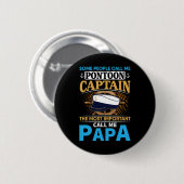 Pontoonboot-Kapitän Geschenk für Großvater Vater P Button (Vorne & Hinten)